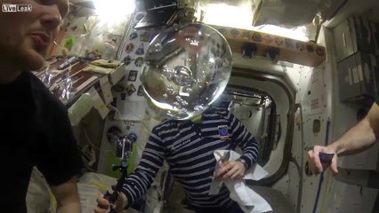 What happens when you put a GoPro camera in a water bubble on the International Space