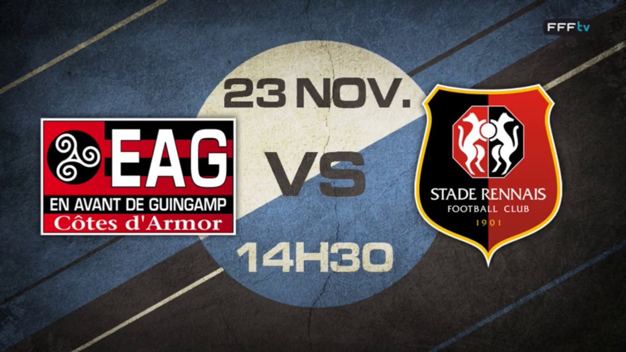 Dimanche 23 Novembre à 14h30 - EA Guingamp - Stade Rennais - U19 Nationaux masculins, Groupe C, J11 (REPLAY)