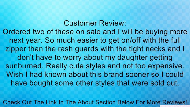 Splish Splash - UV Sun Protective Rash Guard Swimsuit Set by SwimZip Swimwear Review