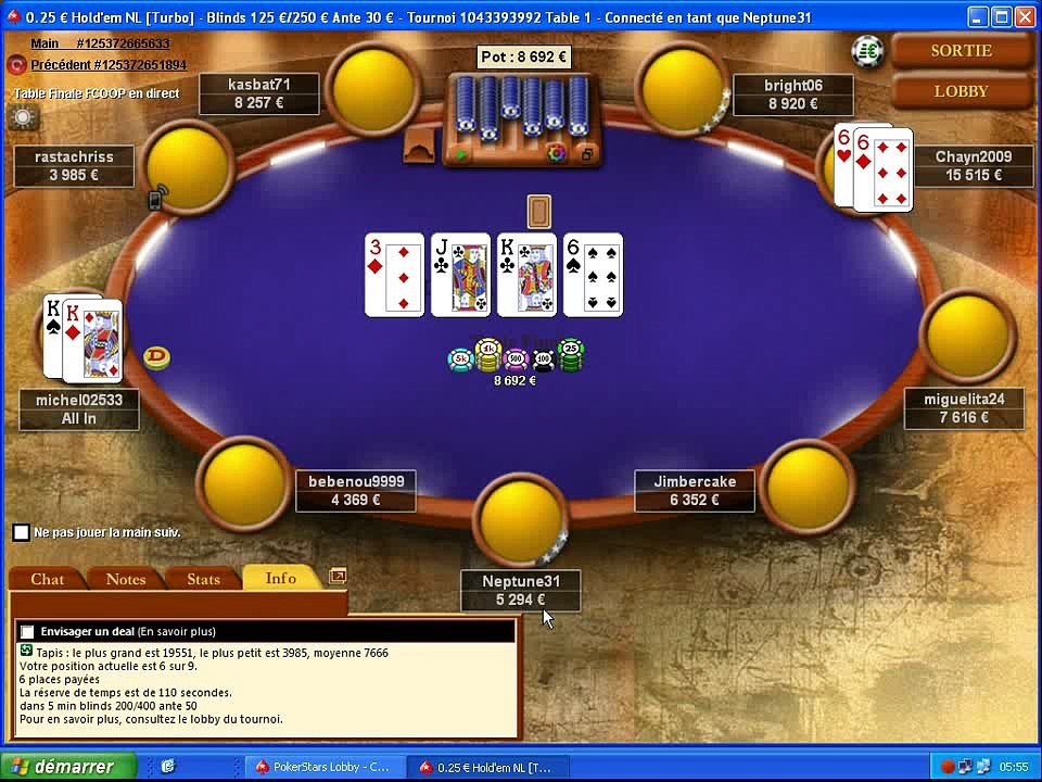Fonction space Pokerstars