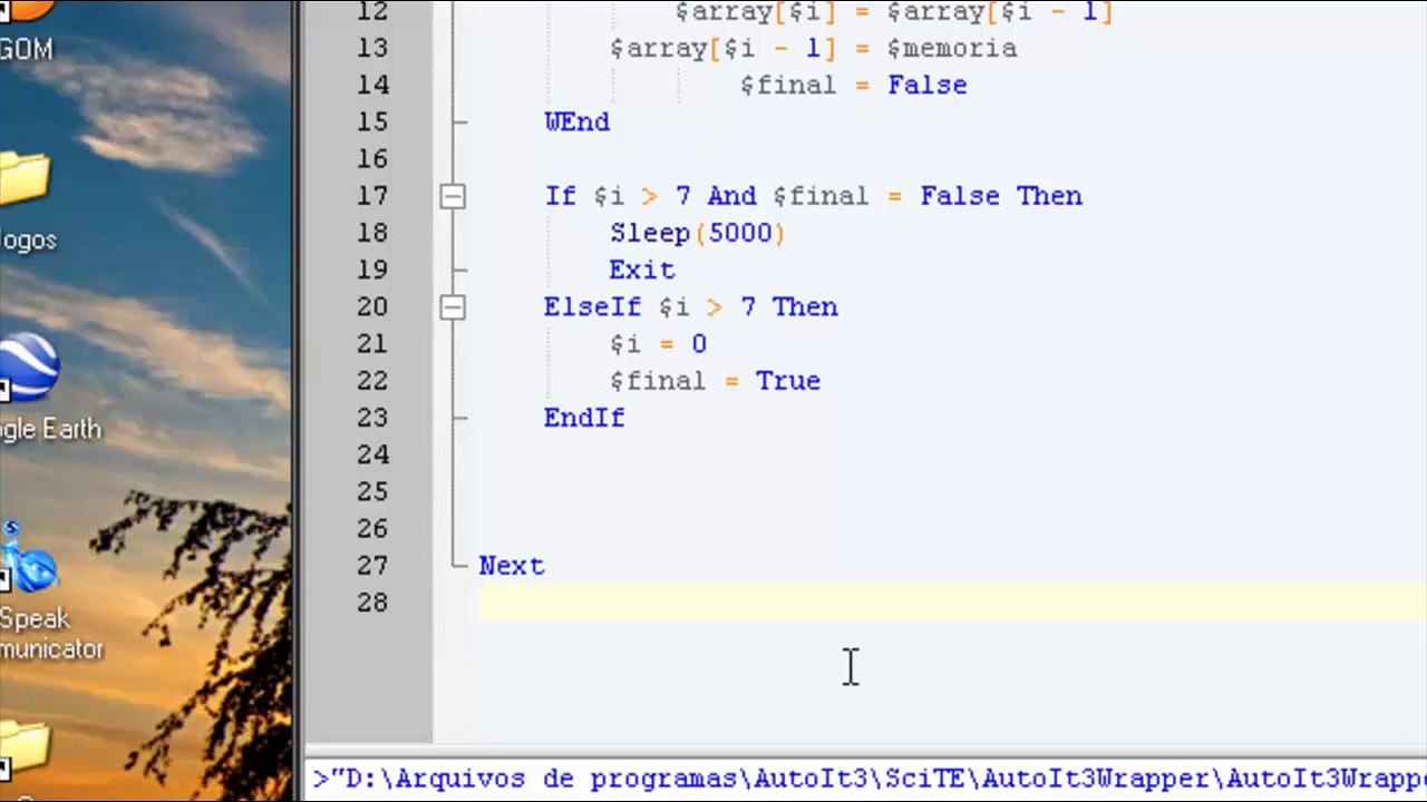 Autoit Português 23ªParte(Alg de Sorteio Bubble Sort)