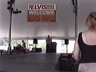 Sonny West talking to the tent crowd at Elvis Week 2006 video
