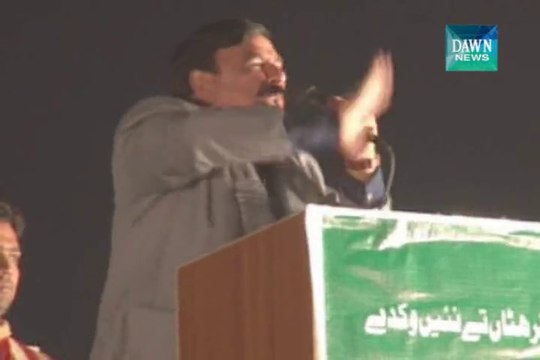 Sheikh Rasheed Reminds of Movie Hong Kong K Sholey in PTI Gujranwala Rally