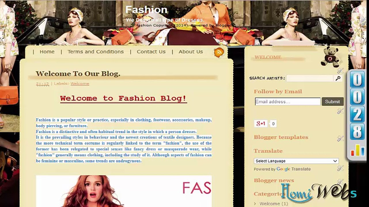 Blogger in Urdu or Hindi - 7. Setting of Blog | HomiWebs.com