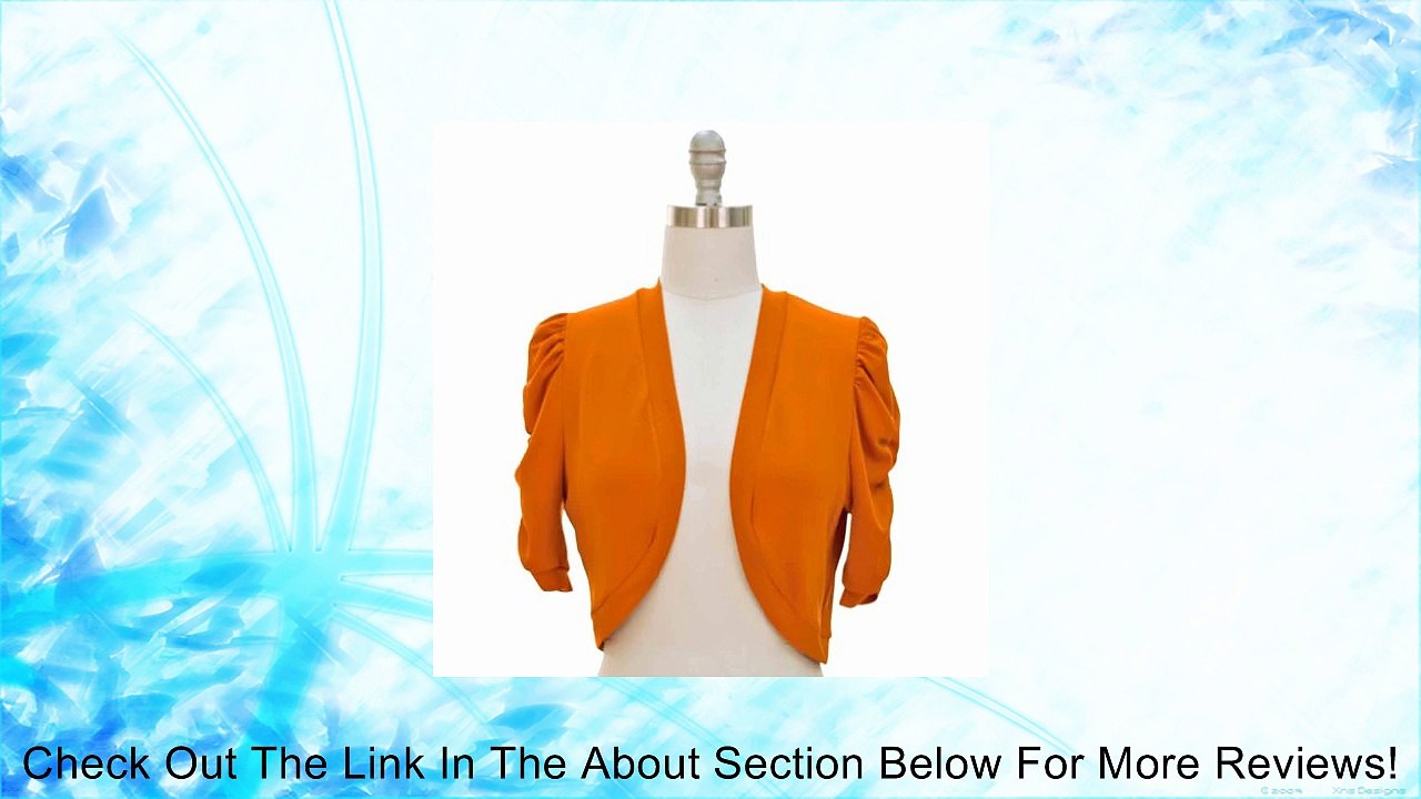 Luxury Divas Orange Solid Color Cropped Bolero Shrug Jacket Review