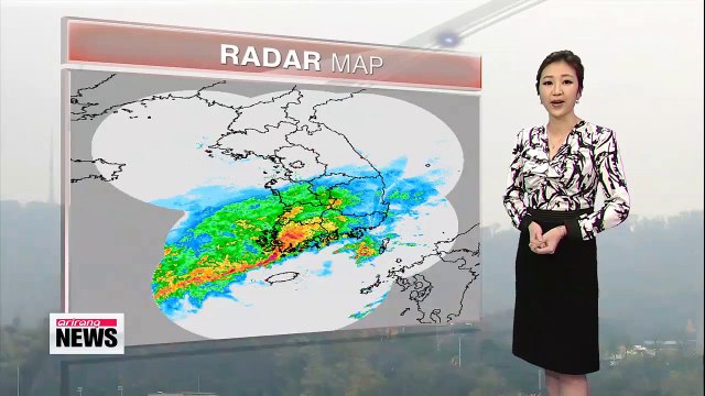 Grey weather in Seoul, rain down south