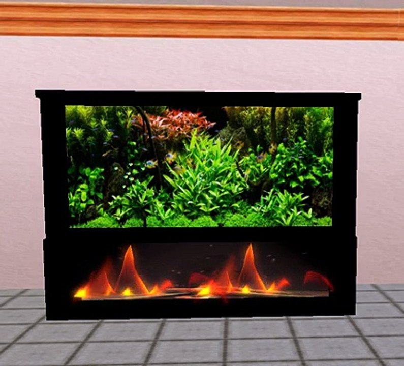 Fireplace aquarium black