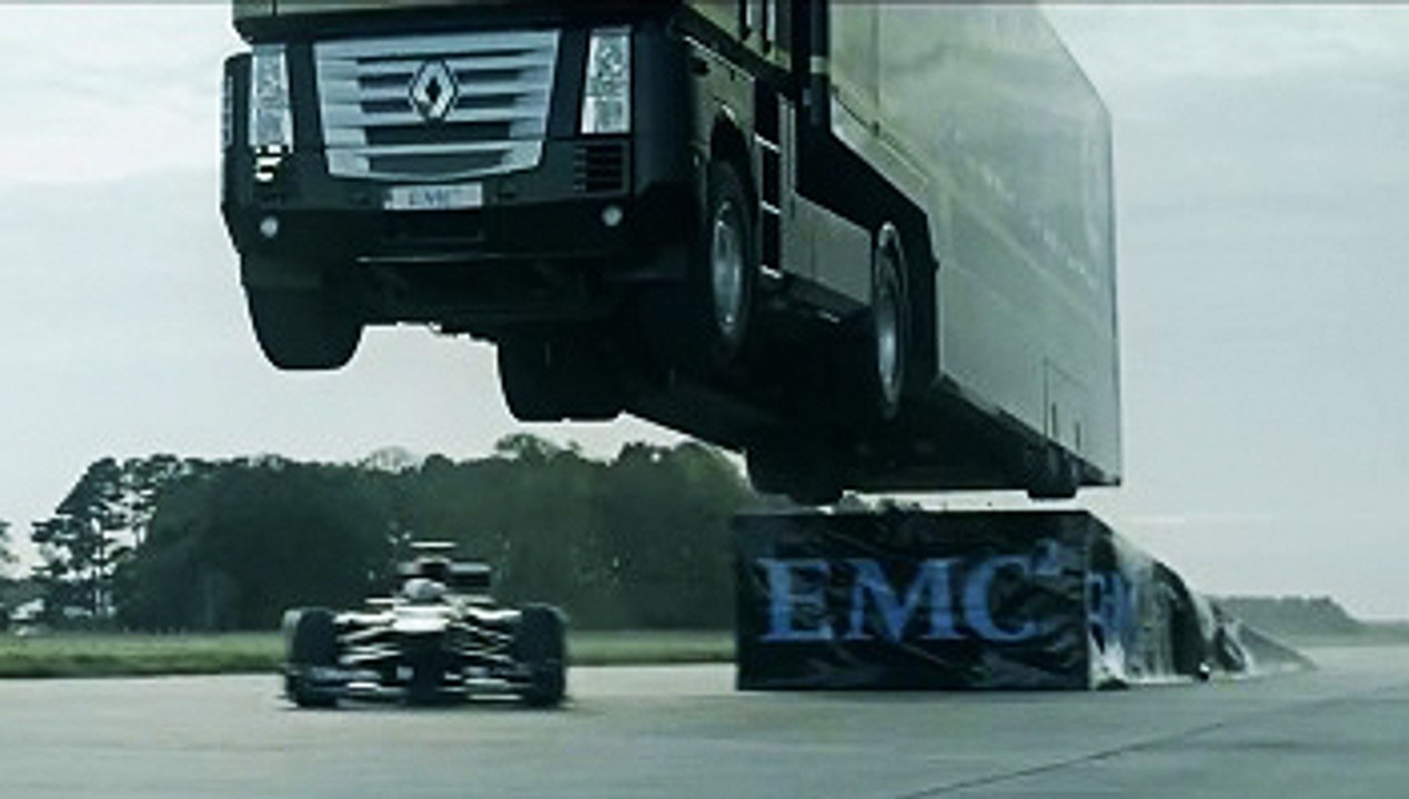 Epic World-Record Truck Jump by EMC and Lotus F1 Team
