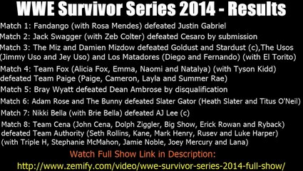 WWE Survivor Series 2014 - Results