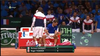 Roger Federer vs Richard Gasquet 3-0 [Davis Cup] Final Highlights