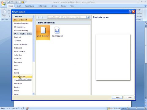 microsoft office word create new and open word doc in urdu part 013