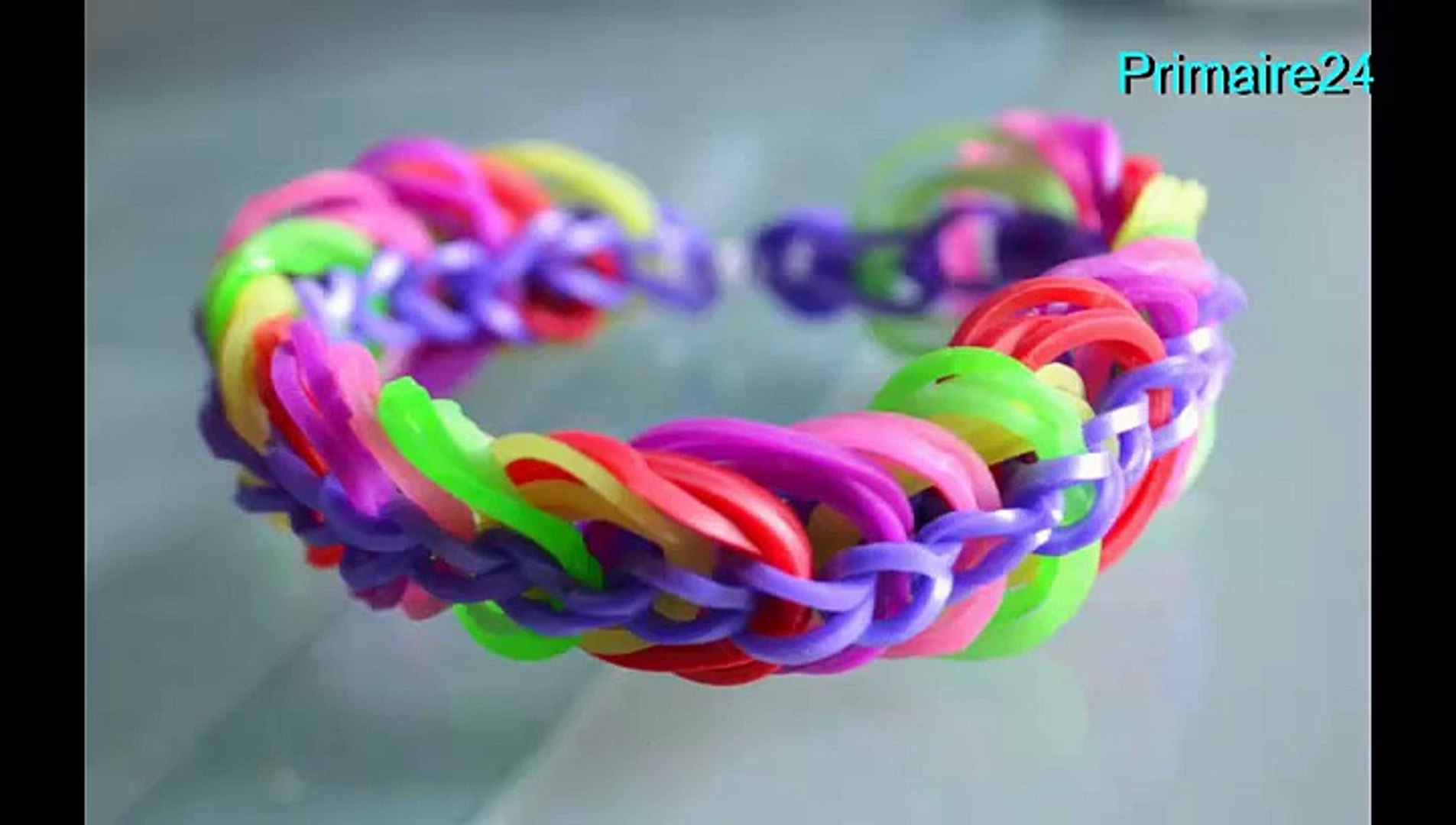 Comment faire un bracelet élastique Rainbow Loom triple chaine DIY - Vidéo  Dailymotion