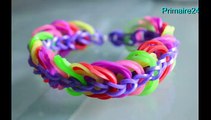 Comment faire un bracelet élastique Rainbow Loom triple chaine DIY