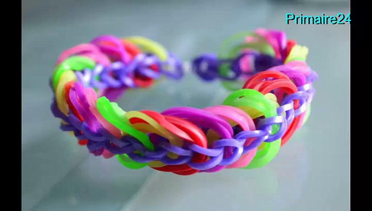 Comment faire un bracelet élastique Rainbow Loom triple chaine DIY