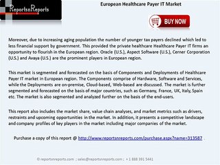 European Healthcare Payer IT Market worth around $3686.13 million by 2018