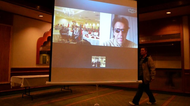 Imran Khan Addressing Dallas & Chicago via Skype - 24th November 2014 - Azadi Dharna Fundraiser