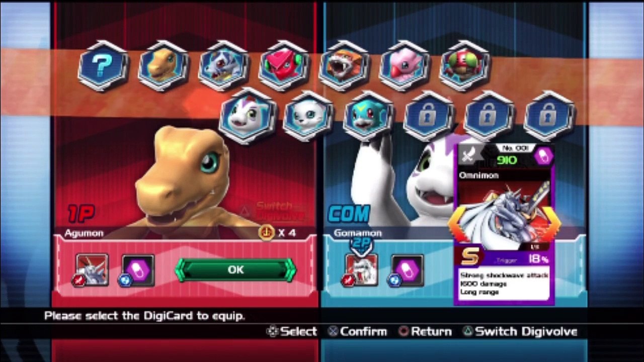 Agumon VS Gomamon In A Digimon All-Star Rumble Battle / Match / Fight
