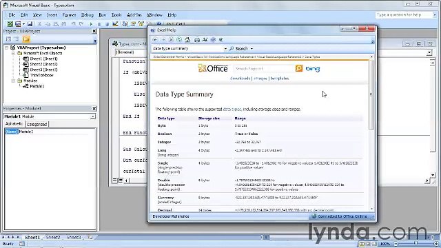 Starting With VBA in Excel lecture 12 datatypes