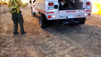 A Tornado of Tumbleweeds helps spread a grass fire in Colorado 5-02 at videotri
