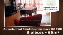 A vendre - appartement - Saint-Cyprien plage (66750) - 3 pièces - 65m²