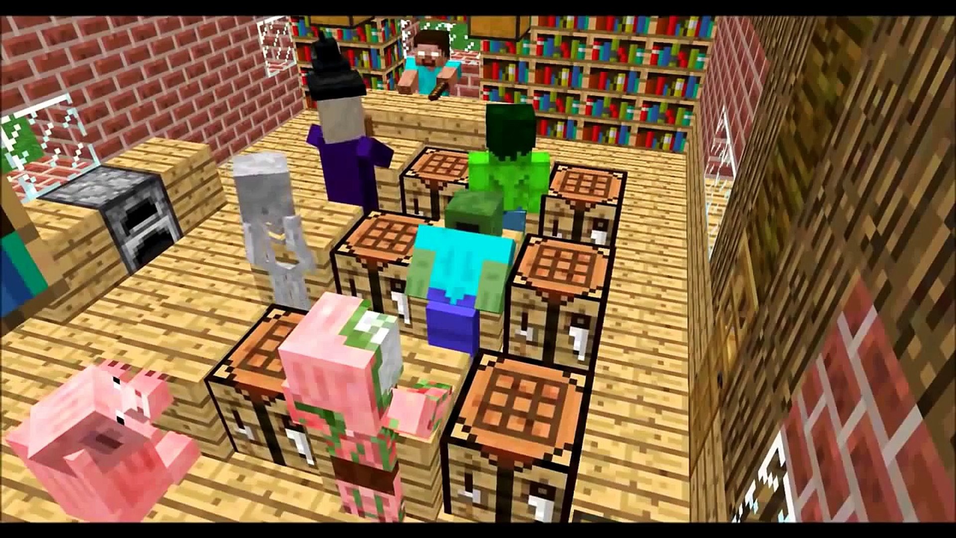 ⁣Monster School: Crafting (Minecraft Animation) - Game Videos