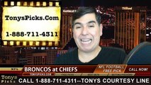 Kansas City Chiefs vs. Denver Broncos Free Pick Prediction NFL Pro Football Odds Preview 11-30-2014