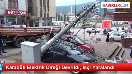 Elektrik Direği, Üzerindeki İşçiyle Birlikte Devrildi