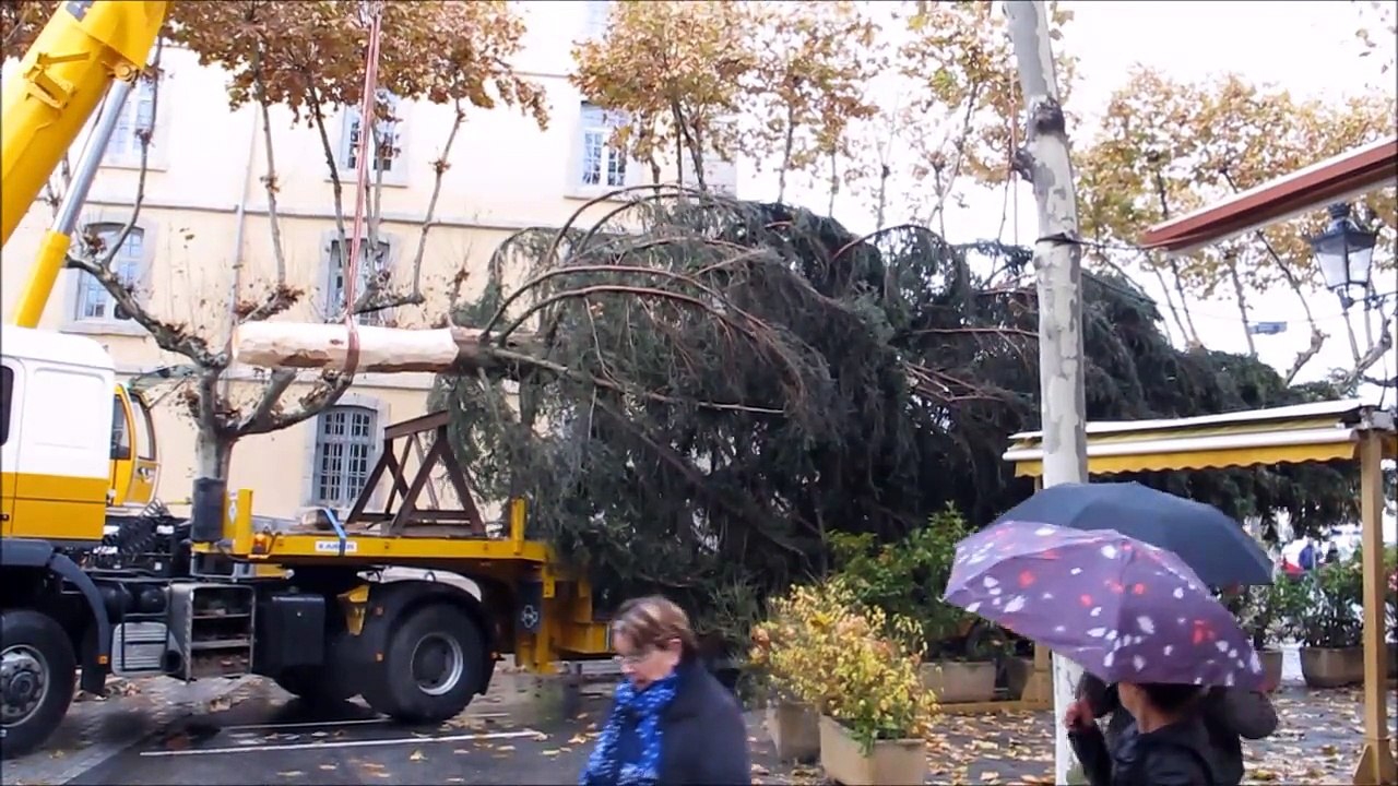 Un immense sapin de Noël installé dans le centre-ville de Gap