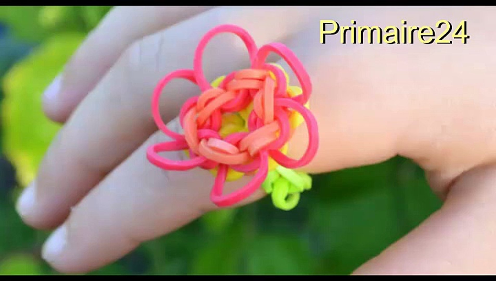 Bague en élastiques Fleur rainbow loom flower DIY - Vidéo Dailymotion