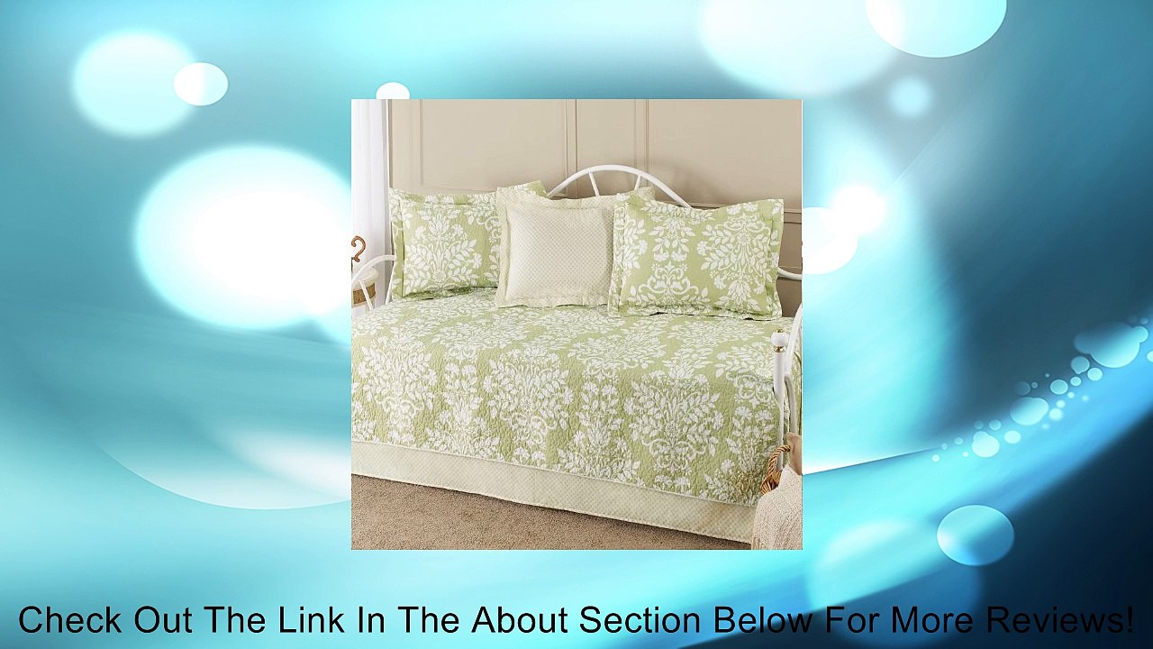 Laura Ashley 5-Piece Cotton Daybed/Quilt Set, Green Review