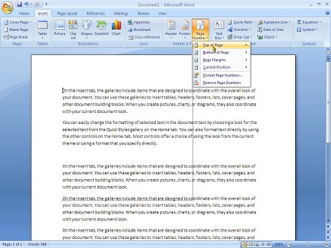 microsoft office word insert page number top bottom margin formatted in urdu part 047