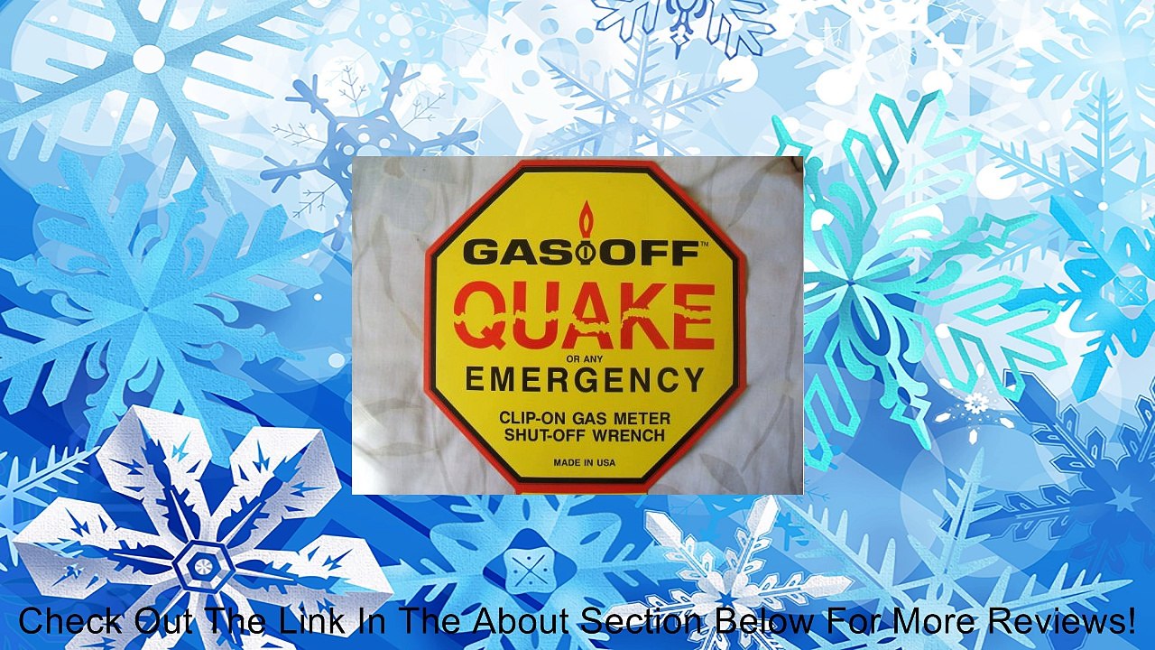 GAS SHUT-OFF WRENCH - EMERGENCY- EARTHQUAKE- MADE IN USA Review