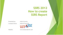 SSRS How to create a report video tutorial SSRS 2012
