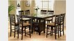 Cappuccino 52 Square Counter Height Dinette Set with 8 24 Wheat Back Barstools