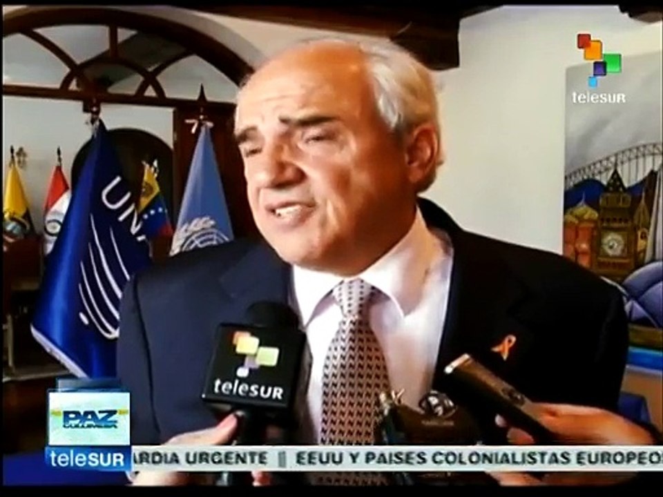 Secretario de UNASUR llama a seguir con proceso de paz en Colombia