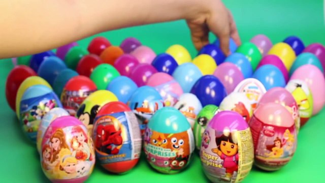 SURPRISE EGGS FROZEN PEPPA PIG MICKEY MOUSE MINNIE MOUSE SPIDER-MAN DORA THE EXPLORER PLAY DOH EGGS