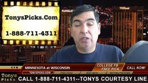Wisconsin Badgers vs. Minnesota Golden Gophers Free Pick Prediction NCAA College Football Odds Preview 11-29-2014