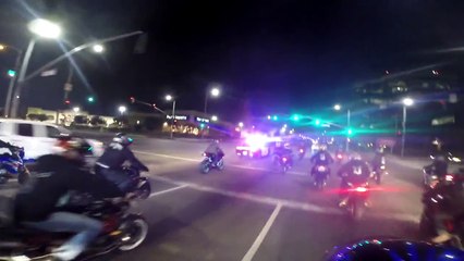 Course poursuite entre des motards et un hélicoptère de police