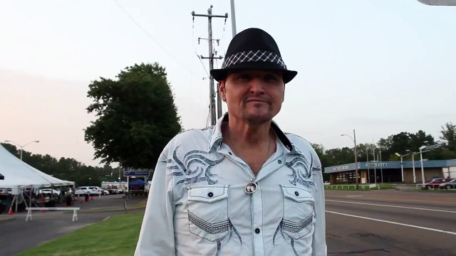 Erock cuts an ad for Walkin On The Blvd at Elvis Week 2013 video