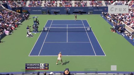 US Open 2014 4th Round Highlight Maria Sharapova vs Caroline Wozniacki