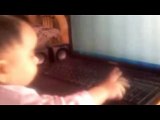4 Months Old Pakistani baby using Computer 