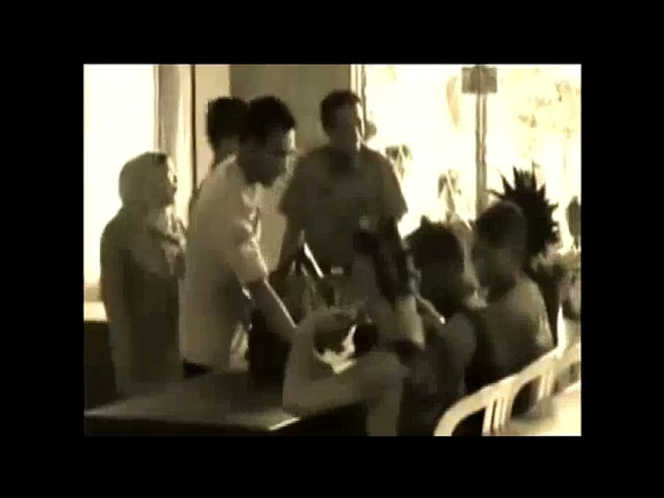 double hand clippers haircut by police on punk