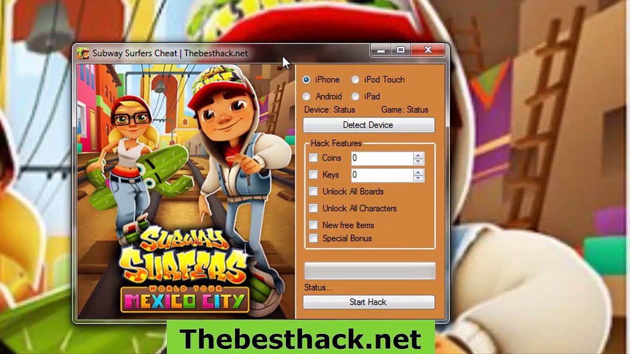 Subway Surfers Cheat Hack [Add Coins/Keys, Unlock Boards/Char, New Items, Special Bonus]