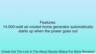 Kohler 14RESAL-200 14,000-Watt Air-Cooled Standby Generator with 200 Amp Whole-House Automatic Transfer Switch Review Review