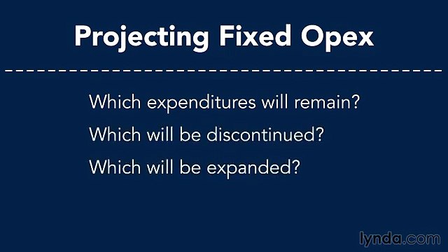 Financial projection tutorial 23 project fixed operating exspenses