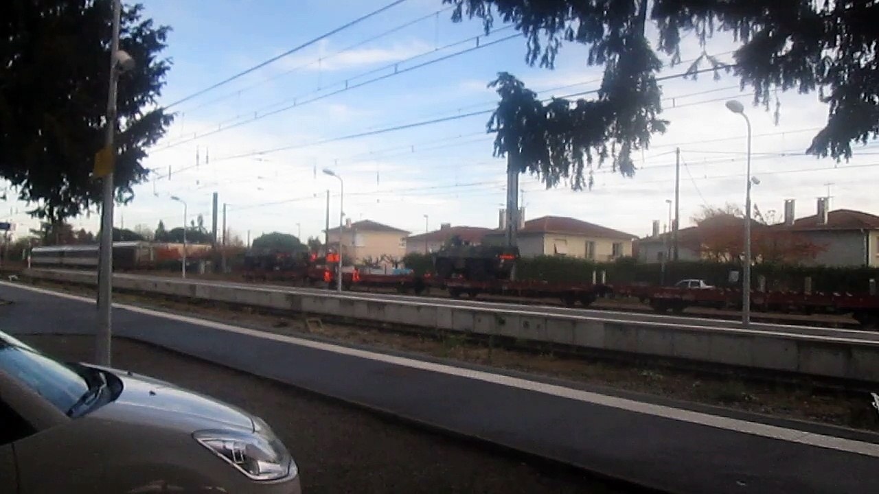 Chargement sur wagon plat