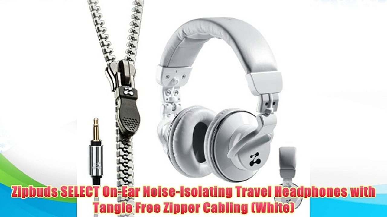 Best buy Zipbuds SELECT On-Ear Noise-Isolating Travel Headphones with Tangle Free Zipper Cabling