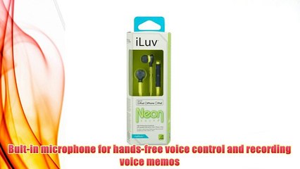 Best buy iLuv IEP335GRNN Neon Sound High-Performance Earphone with SpeakEZ Remote for iPod/iPhone/iPad