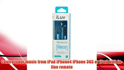 Best buy iLuv IEP335BBLN Neon Sound High-Performance Earphone with SpeakEZ Remote for iPod/iPhone/iPad