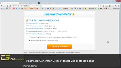 Password Generator Créer et tester vos mots de passe